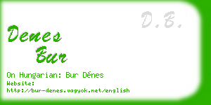 denes bur business card